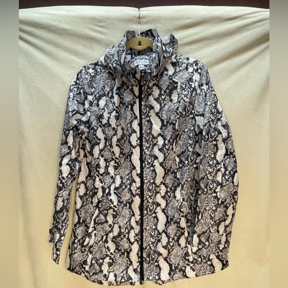 Susan Graver Monochrome Snake Print Utility Jacket